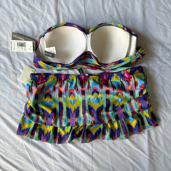 Kenneth Cole Reaction Swim 'N Sport 2 Piece Bikini Dreamer Multi Color S - Picture 2 of 8